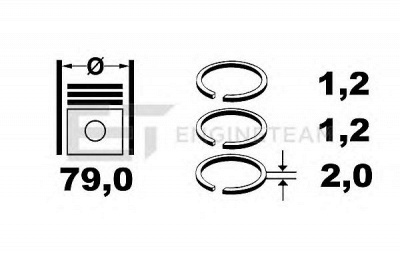 ET ENGINETEAM r1003700 -  Комплект поршневых колец